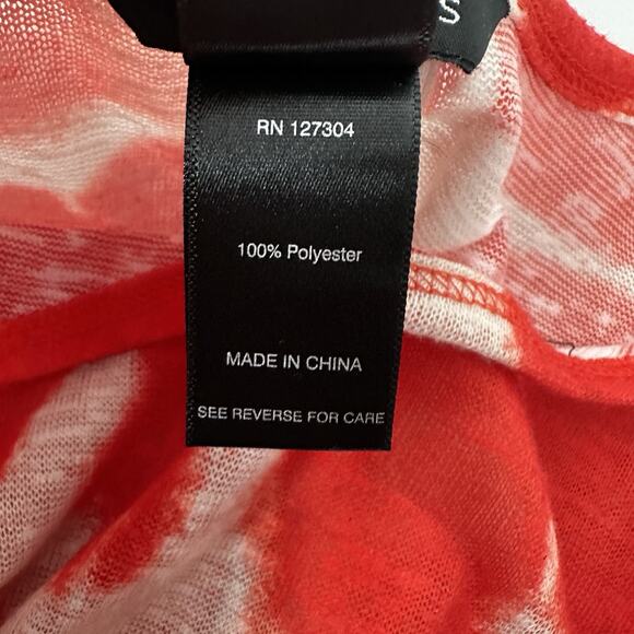 Ali Miles Top Shirt Womens Large Red Orange Knit Tie Die Breathable Tunic Bright - Picture 4 of 13
